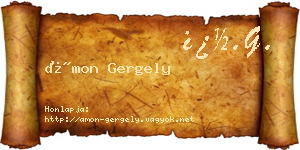 Ámon Gergely névjegykártya